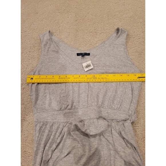 NWT GAP Heather Gray Sleeveless Knee Length Jersey Dress Baby Doll Y2K Medium - Picture 3 of 8
